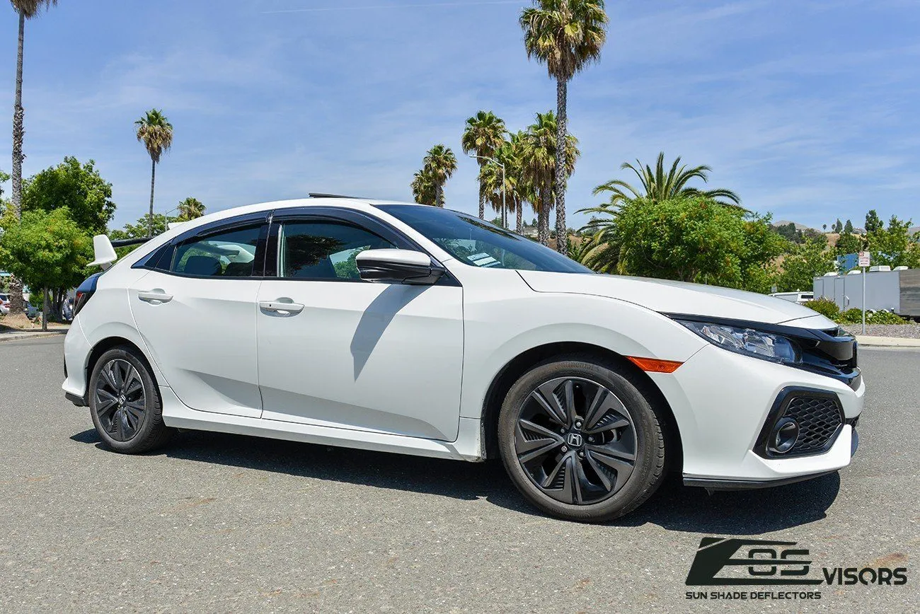 2016-21 Honda Civic Hatchback Clip-On Window Visors Wind Deflectors Rain Guards