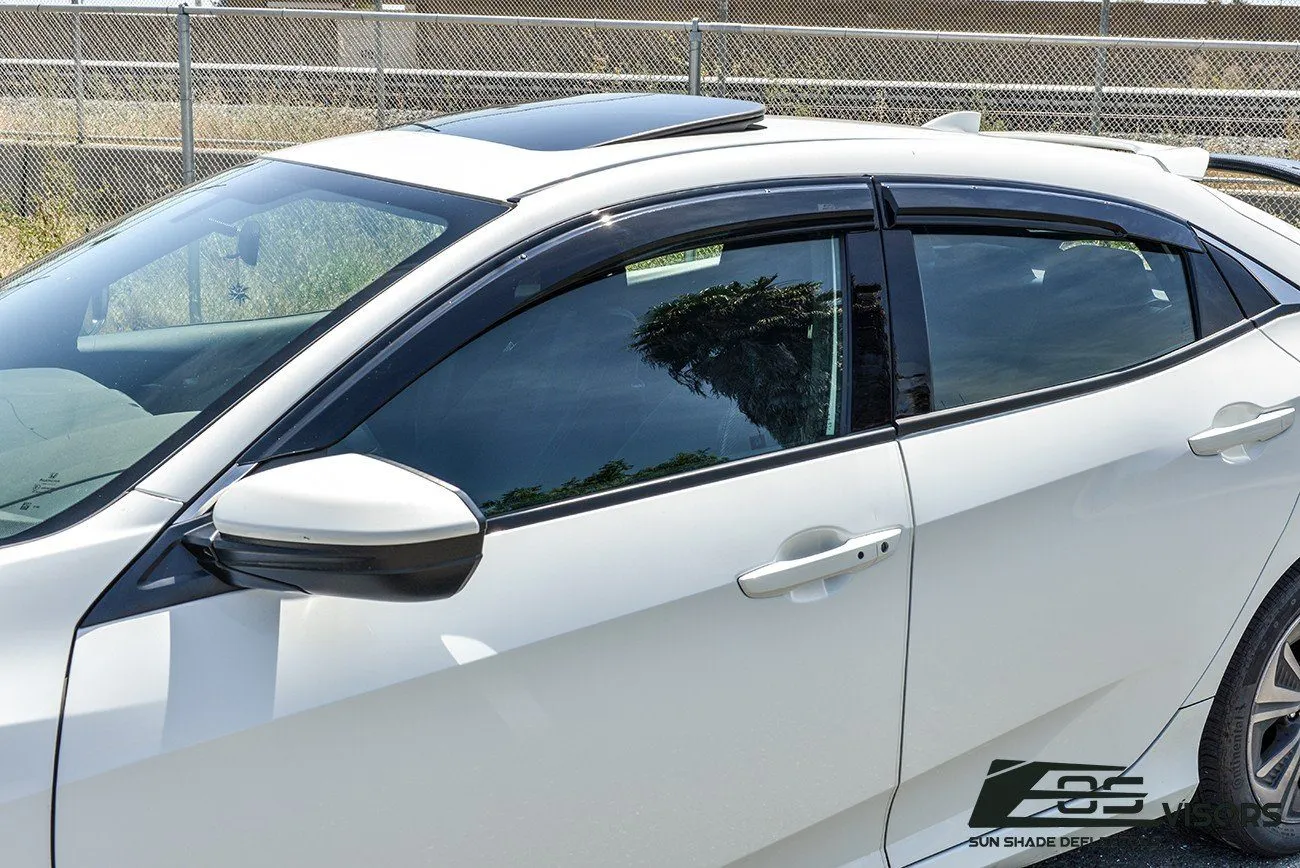2016-21 Honda Civic Hatchback Clip-On Window Visors Wind Deflectors Rain Guards