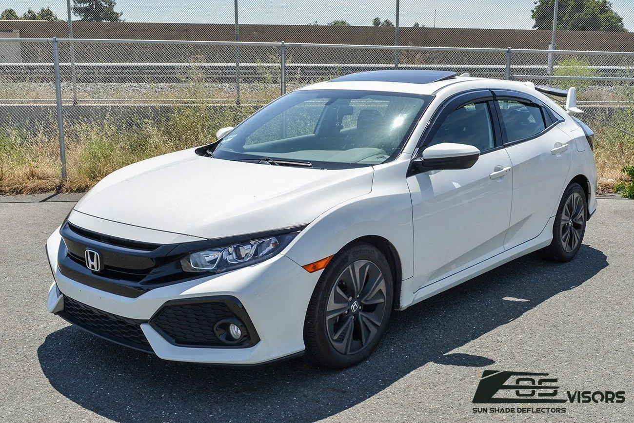 2016-21 Honda Civic Hatchback Clip-On Window Visors Wind Deflectors Rain Guards