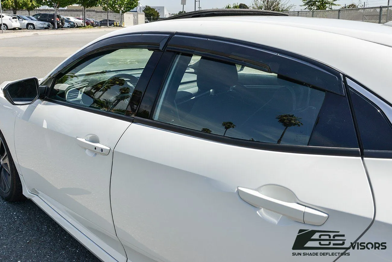2016-21 Honda Civic Hatchback Clip-On Window Visors Wind Deflectors Rain Guards