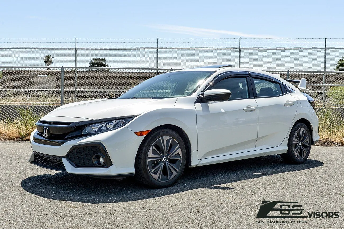 2016-21 Honda Civic Hatchback Clip-On Window Visors Wind Deflectors Rain Guards