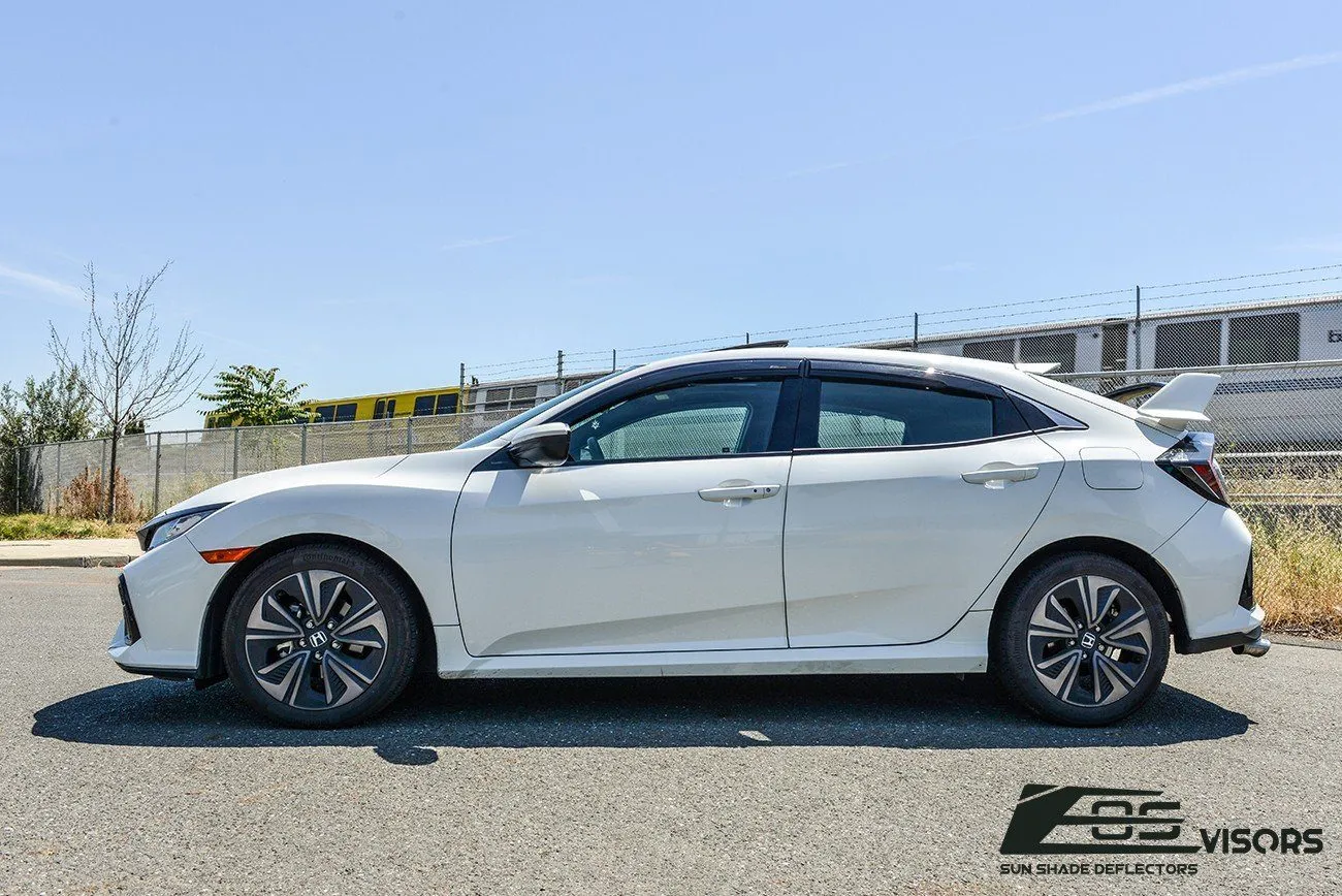 2016-21 Honda Civic Hatchback Clip-On Window Visors Wind Deflectors Rain Guards