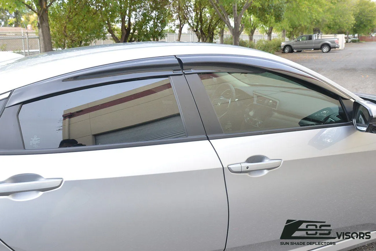 2016-21 Honda Civic Sedan Tape-On Window Visors Wind Deflectors Rain Guards