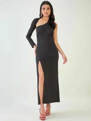 Black High Slit Bodycon Dress