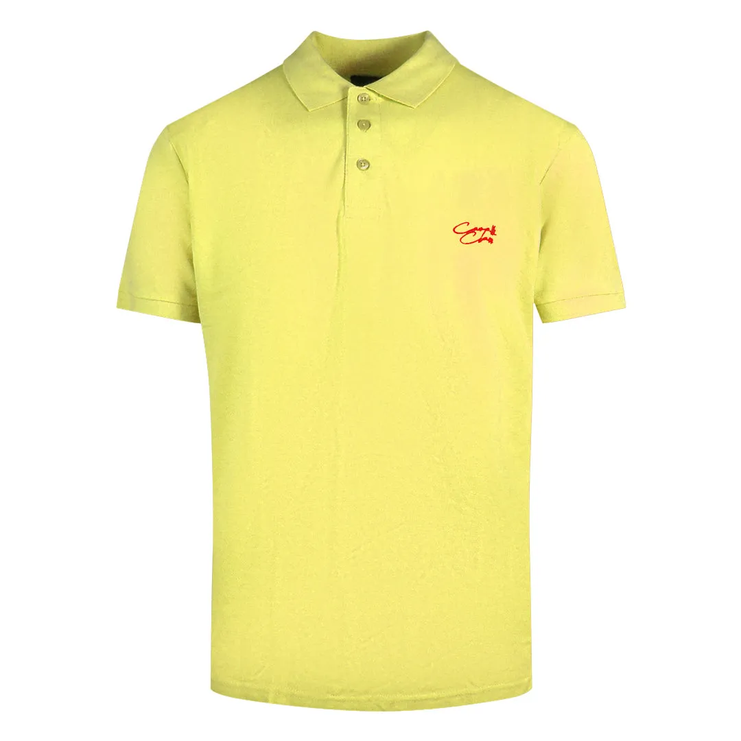 Cavalli Class Signature Logo Yellow Polo Shirt
