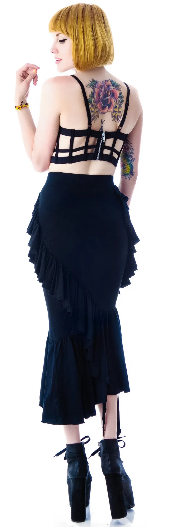 Eternal Night Ruffle Maxi Skirt