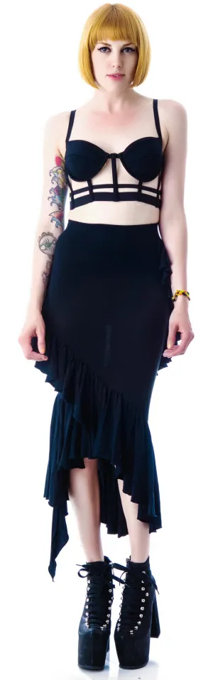 Eternal Night Ruffle Maxi Skirt
