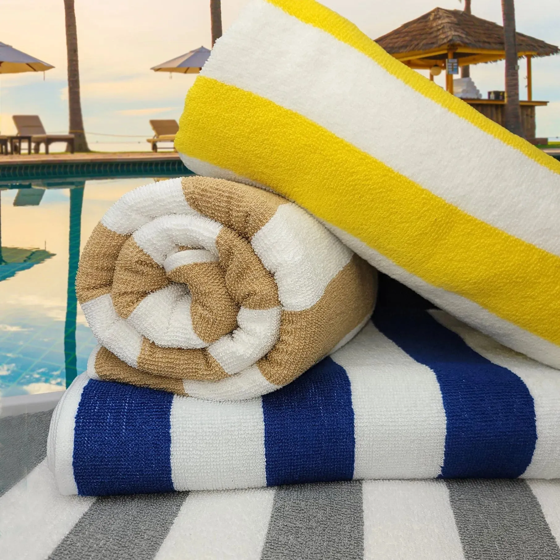 GOC Collection Cabana Pool Towels 6 PK