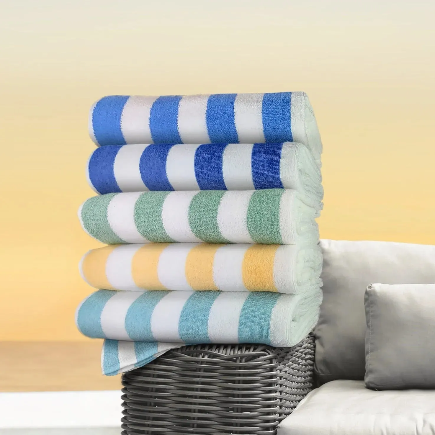 GOC Collection Cabana Pool Towels 6 PK