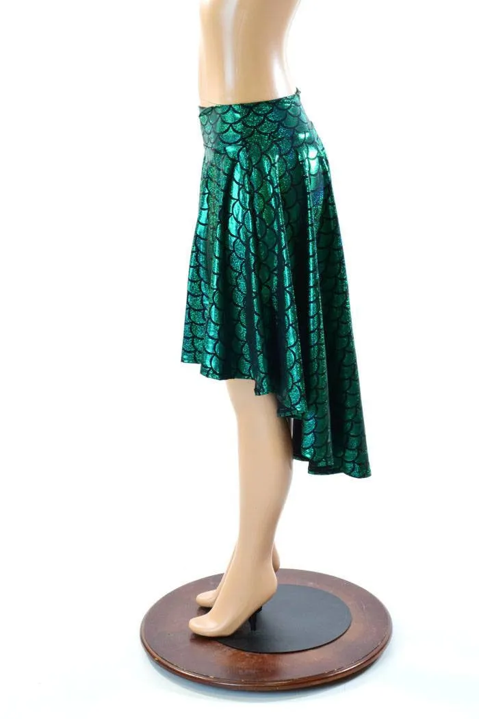 Green Mermaid Hi-Lo Skater Skirt