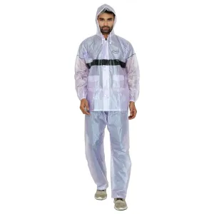 Men's Raincoat with Waterproof Design | High Collar & Adjustable Hood | XX-Large | Light Purple