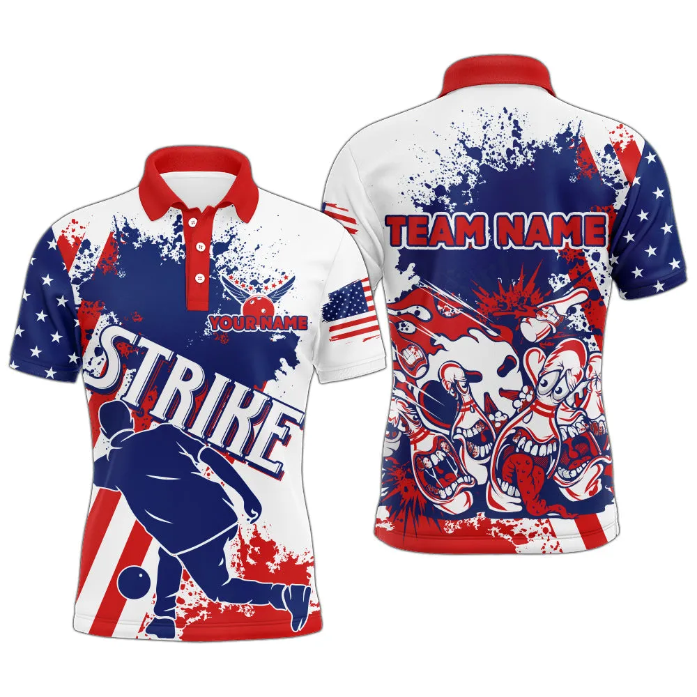 Personalized Funny Strike Bowling Player Customized Name And Team Name 3D Polo Shirt, Gift for Bowler