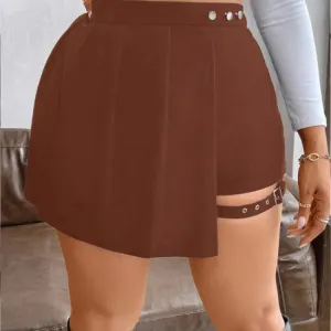 Plus Size Flared Skirt Women's Fashion Casual Mini Fluffy