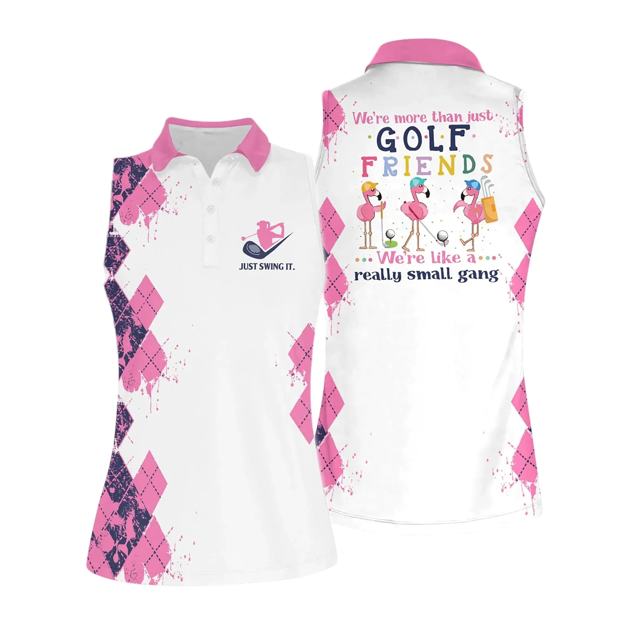 Small Gang Women Short Sleeve Polo Shirt Sleeveless Golf Polo, Women’s Jersey Polo Shirt