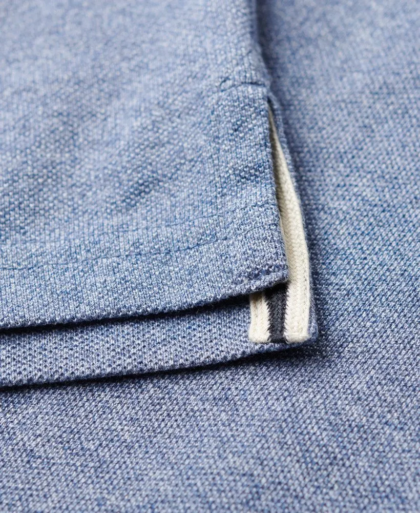 Superdry Applique Classic Fit Polo - Bay Blue Marl