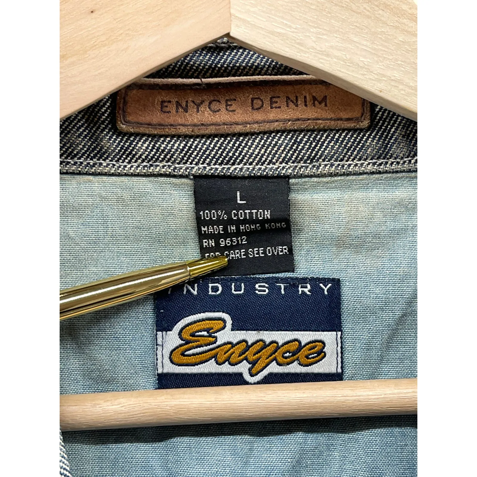 Vintage 1990's Enyce Denim Embroidered Trucker Jacket