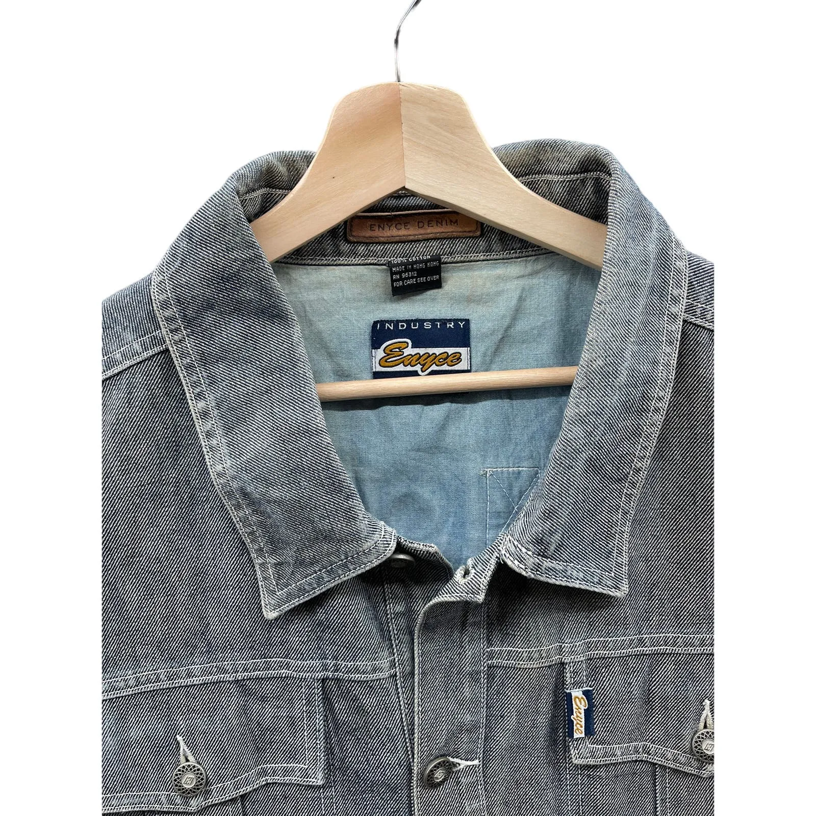 Vintage 1990's Enyce Denim Embroidered Trucker Jacket